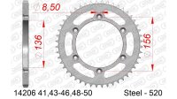 DC AFAM Stahl-Kettenrad 520 - 47Z (Silber) 14206-47| ID 136 LK 156 6-Loch