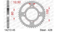 DC AFAM Stahl-Kettenrad 428 - 45Z (Silber) 14213-45| ID 80 LK 100 4-Loch