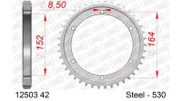 DC AFAM Stahl-Kettenrad 530 - 42Z (Silber) 12503-42| ID 152 LK 164 6-Loch