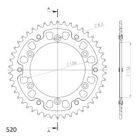 Supersprox Stealth-Kettenrad 520 - 46Z (gold) RST-1512:46-GLD|ID 136,0 LK 156,0 6-Loch