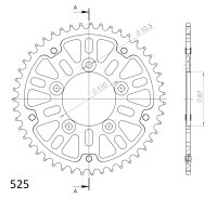 Supersprox Stealth-Kettenrad 525 - 45Z (rot) RST-807:45-RED|ID 87,0 LK 110,0 5-Loch