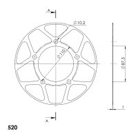 Supersprox Edge-Disc 520 - 46Z (rot) ACD-823:46-RED|ID 87,0 LK 110,0 5-Loch