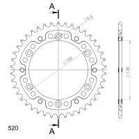 Supersprox Stealth-Kettenrad 525 - 42Z (gold)...