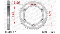 DC AFAM Stahl-Kettenrad 525 - 47Z (Silber) 14603-47| ID 148 LK 170 6-Loch