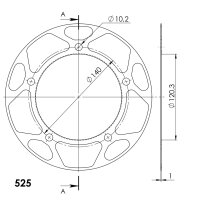 Supersprox Edge-Disc 525 - 47Z (silber) ACD-1792:47-SLV|ID 120,0 LK 140,0 5-Loch