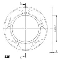 Supersprox Edge-Disc 525 - 45Z (gold) ACD-1792:45-GLD|ID 120,0 LK 140,0 5-Loch