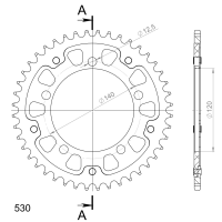 Supersprox Stealth-Kettenrad 530 - 44Z (gold) RST-1797:44-GLD|ID 120,0 LK 140,0 5-Loch