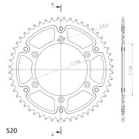 Supersprox Stealth-Kettenrad 520 - 52Z (rot) RST-1512:52-RED|ID 136,0 LK 156,0 6-Loch