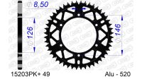 DC AFAM Alu-Kettenrad 520 - 49Z (Schwarz) 15203PK+49 | ID...