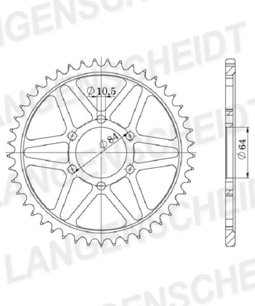 Supersprox Alu-Kettenrad 530 - 41Z (silber) ID 64,0 LK 84,0 6-Loch