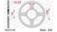 DC AFAM Stahl-Kettenrad 520 - 43Z (Silber) 14313-43| ID 76 LK 100 4-Loch