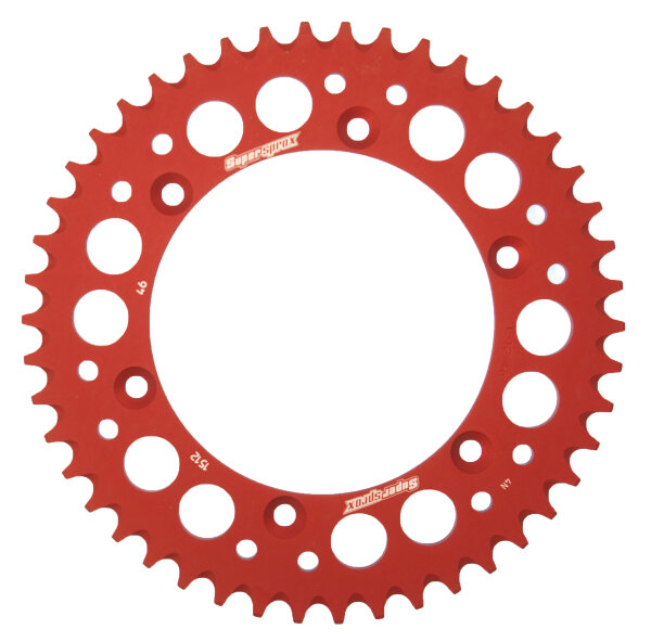 Supersprox Alu-Kettenrad 520 - 46Z (rot) RAL-1512:46-RED|ID 136,0 LK 156,0 6-Loch