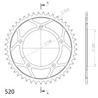 Supersprox Alu-Kettenrad 520 - 45Z (silber)...