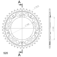 Supersprox Stealth-Kettenrad 520 - 40Z (gold) RST-1793:40-GLD|ID 120,0 LK 140,0 5-Loch