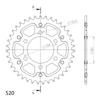 Supersprox Stealth-Kettenrad 520 - 36Z (gold)...