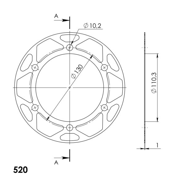 Supersprox Edge-Disc 520 - 41Z (blau) ACD-486:41-BLU|ID 110,0 LK 130,0 6-Loch