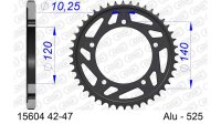 DC AFAM Alu-Kettenrad 525 - 47Z (Gun Metal) 15604-47 | ID 120 LK 140 5-Loch