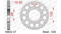 DC AFAM Stahl-Kettenrad 530 - 47Z (Silber) 16602-47| ID 98 LK 130 6-Loch