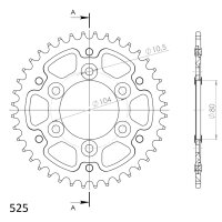 Supersprox Stealth-Kettenrad 525 - 39Z (rot)...