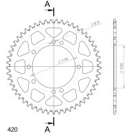 Supersprox Alu-Kettenrad 420 - 53Z (gold)...