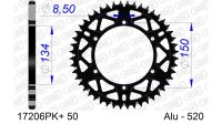 DC AFAM Alu-Kettenrad 520 - 50Z (Schwarz) 17206PK+50 | ID...