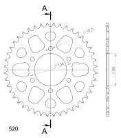 Supersprox Alu-Kettenrad 520 - 44Z (gold)...