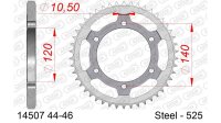 DC AFAM Stahl-Kettenrad 525 - 46Z (Silber) 14507-46| ID 120 LK 140 6-Loch