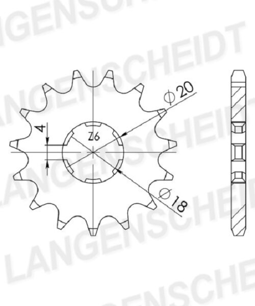 Esjot Ritzel 520 - 10Z 50-32022-10|grobverzahnt 18,0/?