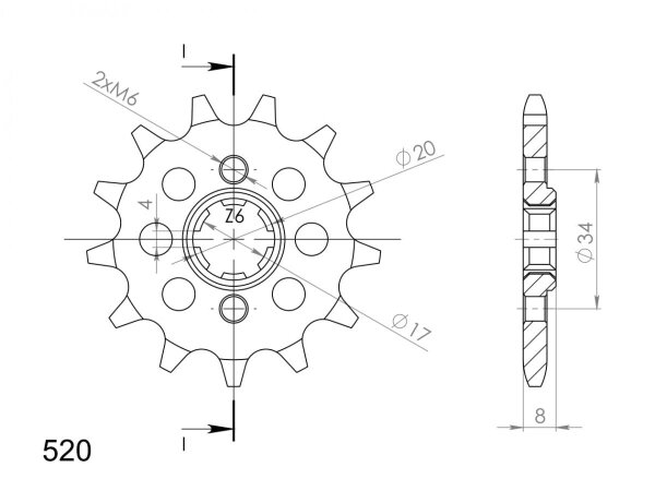 Supersprox Ritzel 520 - 13Z CST-287:13