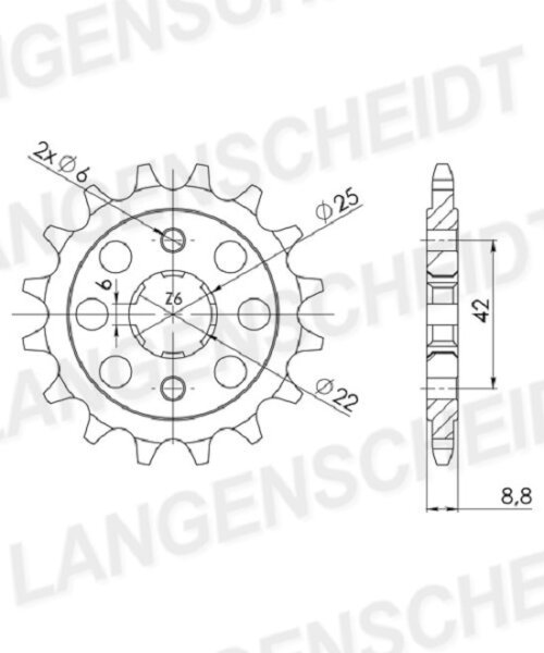 Supersprox Ritzel 520 - 15Z CST-276:15|grobverzahnt 22,0/25,0