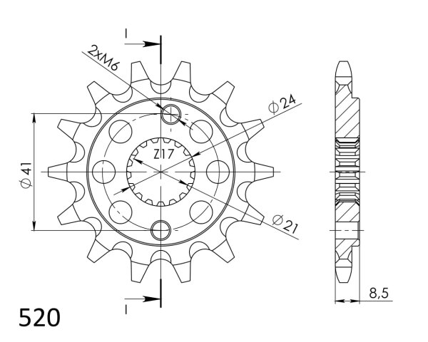 Supersprox Ritzel 520 - 14Z CST-1322:14|feinverzahnt 21,4/23,0