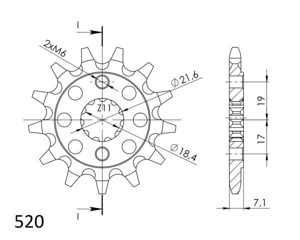 Supersprox Ritzel 520 - 12Z CST-1321:12|feinverzahnt 18,4/21,6