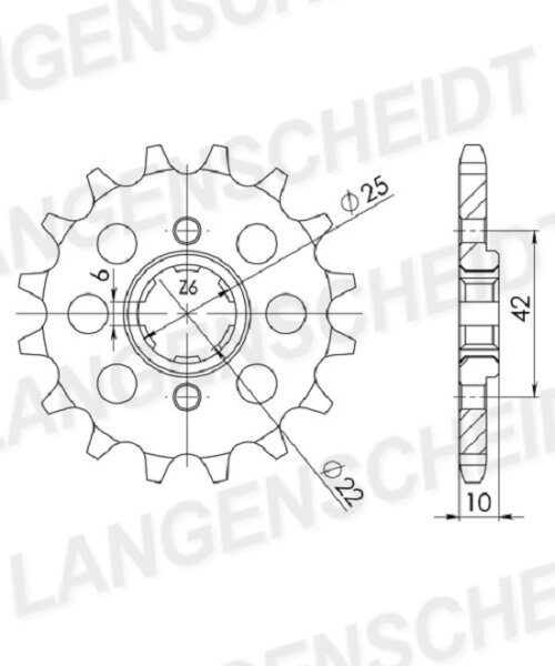 Supersprox Ritzel 520 - 13Z CST-306:13|grobverzahnt 22,0/25,0