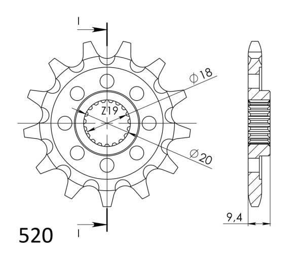 Supersprox Ritzel 520 - 13Z CST-1324:13|feinverzahnt 18,0/20,0