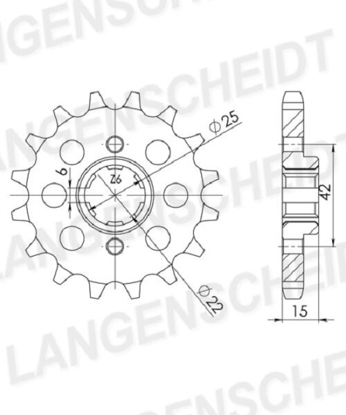 Supersprox Ritzel 530 - 16Z CST-292:16|grobverzahnt 21,4/25,0