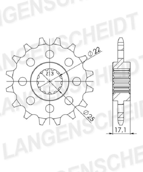 Supersprox Ritzel 520 - 14Z feinverzahnt 21,5/24,7