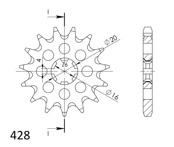 Supersprox Ritzel 428 - 14Z CST-416:14