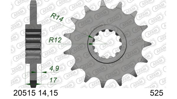 DC AFAM Ritzel 525 - 14Z 20515-14