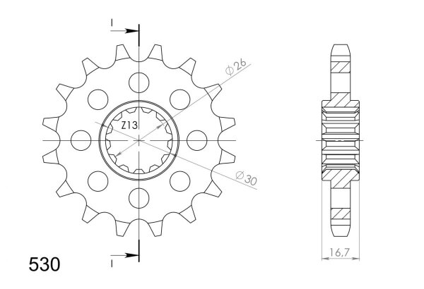 Supersprox Ritzel 530 - 14Z CST-333:14|feinverzahnt 26,0/30,0