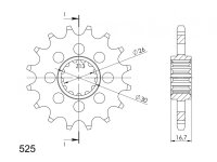 Supersprox Ritzel 525 - 16Z CST-1370:16|feinverzahnt 26,0/30,0