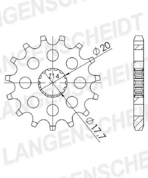 Supersprox Ritzel 428 - 14Z CST-558:14|feinverzahnt 17,7/20,0