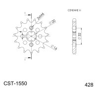 Supersprox Ritzel 428 - 15Z CST-1550:15|grobverzahnt...