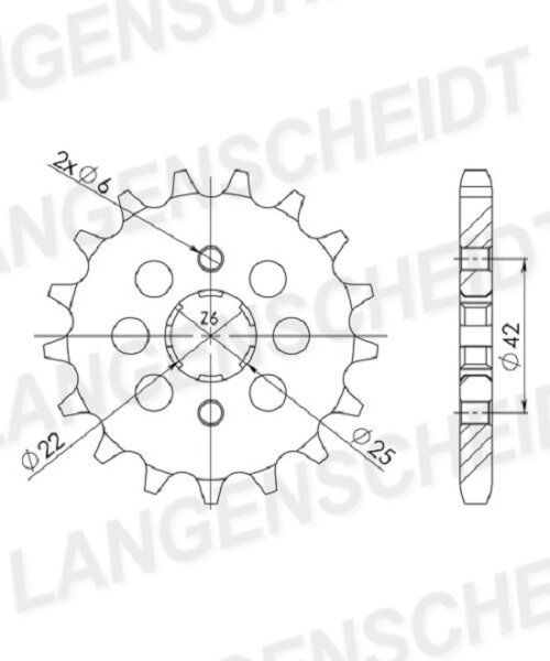 Supersprox Ritzel 530 - 16Z CST-278:16|grobverzahnt 22,0/25,0