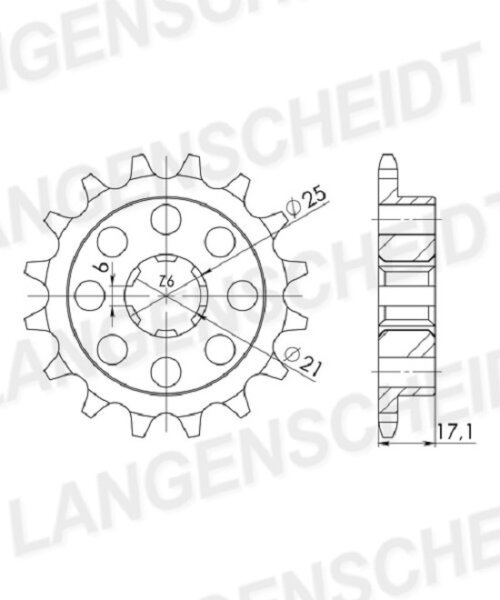 Supersprox Ritzel 530 - 15Z CST-286:15|grobverzahnt 21,0/25,0