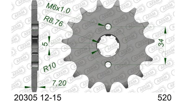 DC AFAM Ritzel 520 - 15Z 20305-15