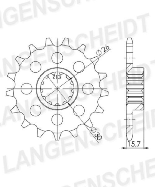 Supersprox Ritzel 520 - 14Z CST-312:14|feinverzahnt 26,0/30,0