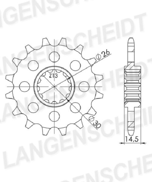 Supersprox Ritzel 520 - 14Z CST-332:14|feinverzahnt 26,0/30,0