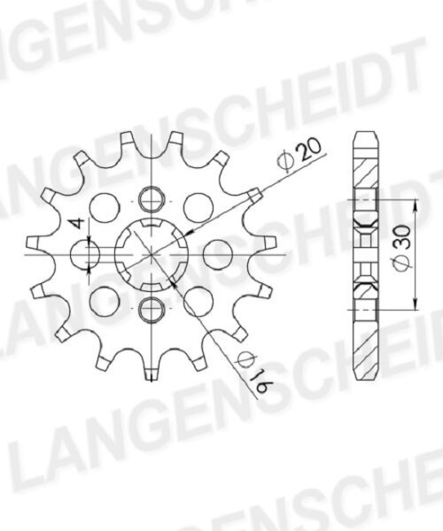 Supersprox Ritzel 428 - 13Z CST-548:13|grobverzahnt 16,0/20,0