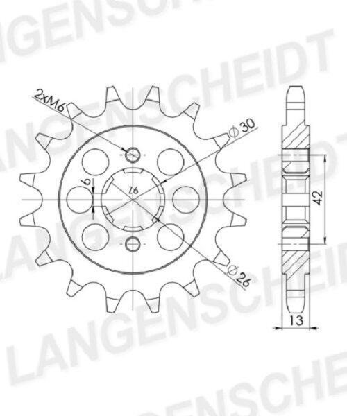 Supersprox Ritzel 630 - 16Z CST-574:16|grobverzahnt 26,0/30,0