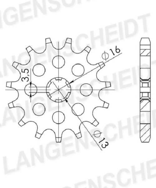 Supersprox Ritzel 428 - 13Z CST-542:13|grobverzahnt 13,0/16,0